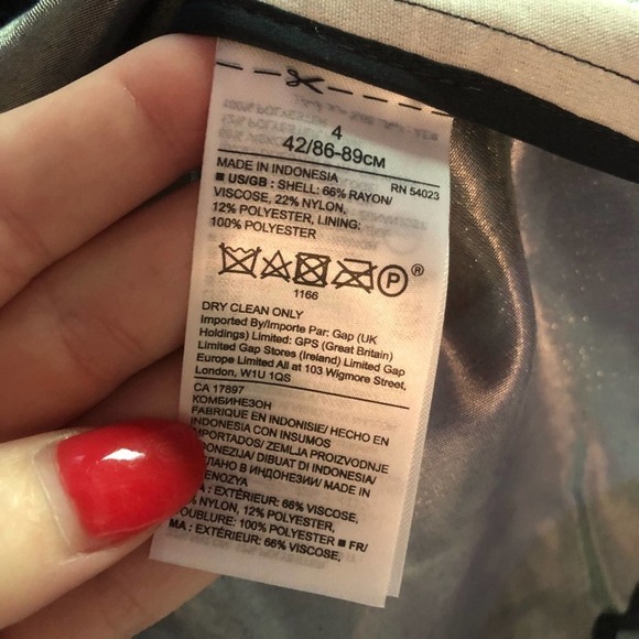 BANANA REPUBLIC Peplum Blue Black Two Tone Stripe Blouse Size 4 NEW - Picture 4 of 5